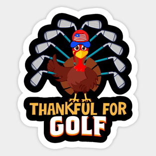 Golf Turkey Sport Lovers Thanksgiving Sticker